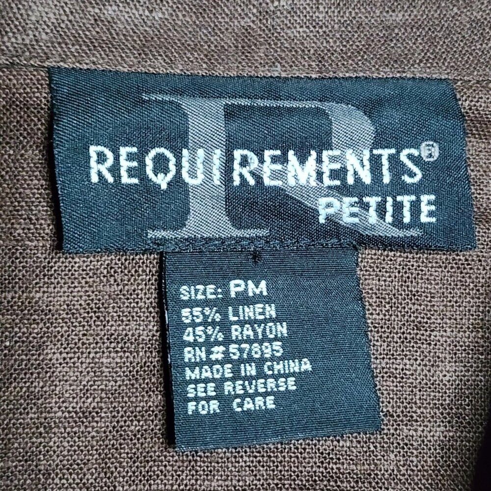 Requirements Petite Solid All Brown Embroidered B… - image 6